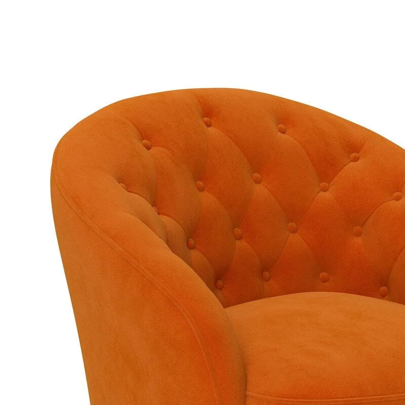 Velvet 360 Swivel Barrel Chair with Button Tufted Back - Set of 2