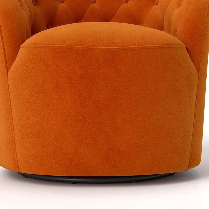 Velvet 360 Swivel Barrel Chair with Button Tufted Back - Set of 2