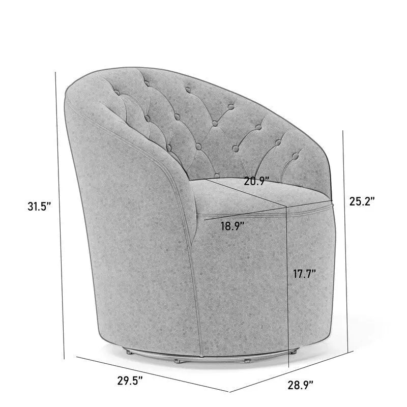 Velvet 360 Swivel Barrel Chair with Button Tufted Back - Set of 2