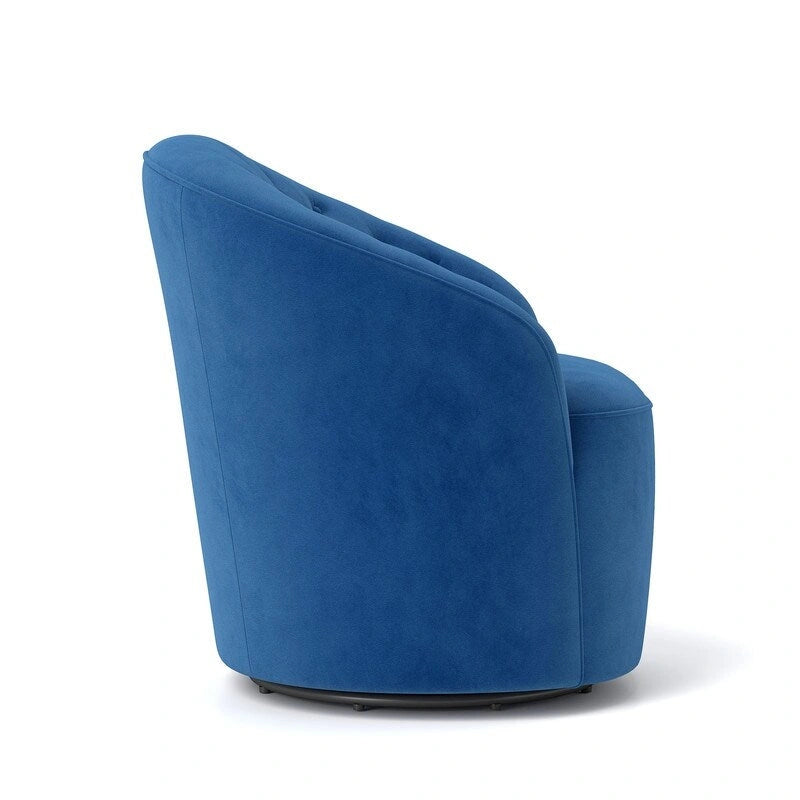 Velvet 360 Swivel Barrel Chair with Button Tufted Back - Set of 2
