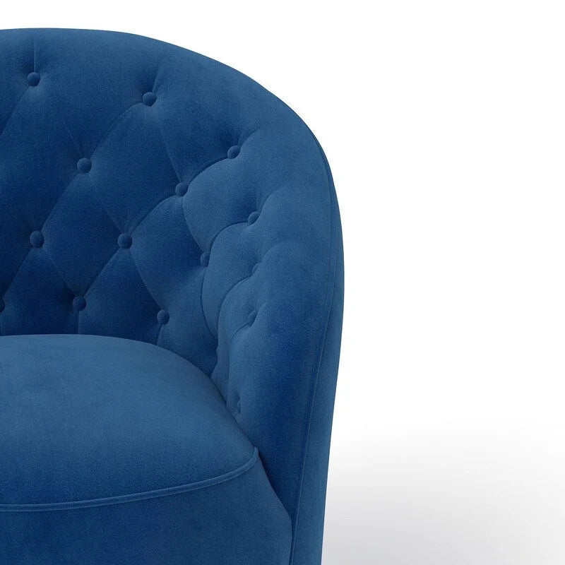 Velvet 360 Swivel Barrel Chair with Button Tufted Back - Set of 2