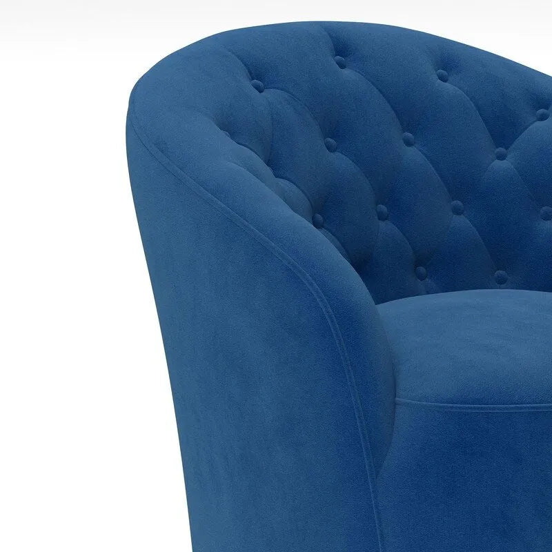 Velvet 360 Swivel Barrel Chair with Button Tufted Back - Set of 2