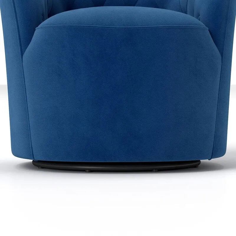 Velvet 360 Swivel Barrel Chair with Button Tufted Back - Set of 2