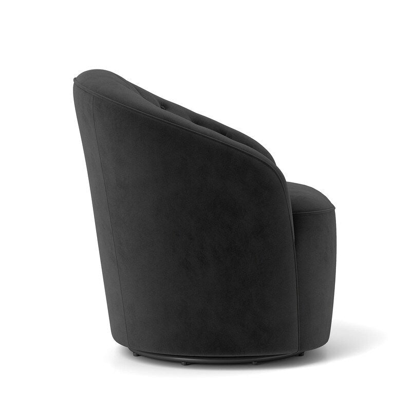 Velvet 360 Swivel Barrel Chair with Button Tufted Back - Set of 2