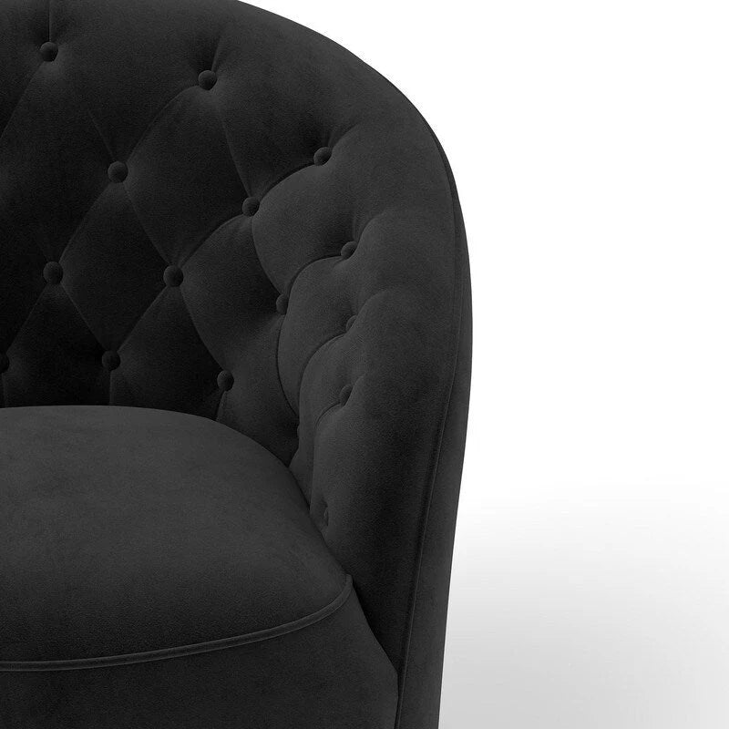 Velvet 360 Swivel Barrel Chair with Button Tufted Back - Set of 2