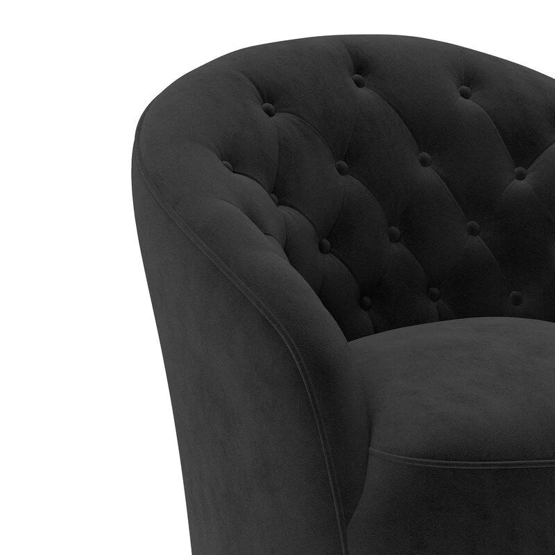 Velvet 360 Swivel Barrel Chair with Button Tufted Back - Set of 2