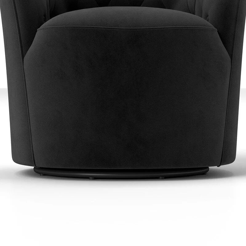 Velvet 360 Swivel Barrel Chair with Button Tufted Back - Set of 2