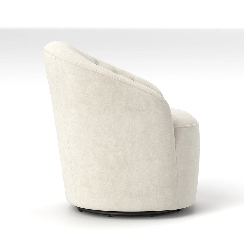 Velvet 360 Swivel Barrel Chair with Button Tufted Back - Set of 2