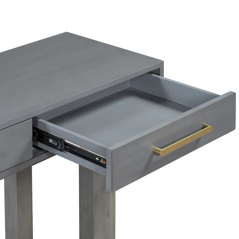 Extra Long Console Table with 3 Drawers and Bottom Shelf