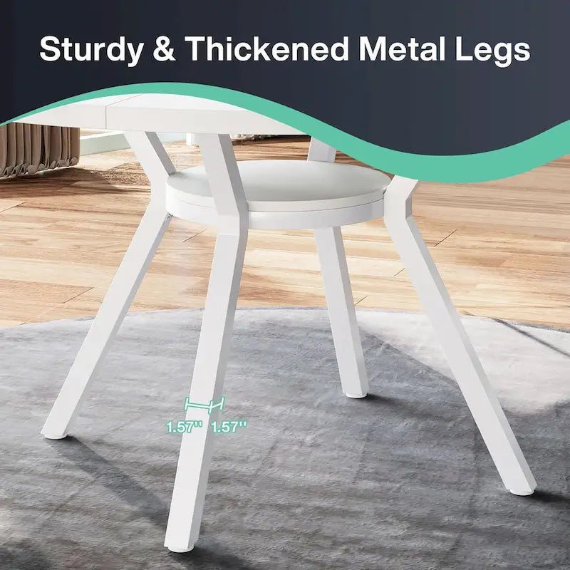 47" Modern Round Dining Table for 4 to 6 - White