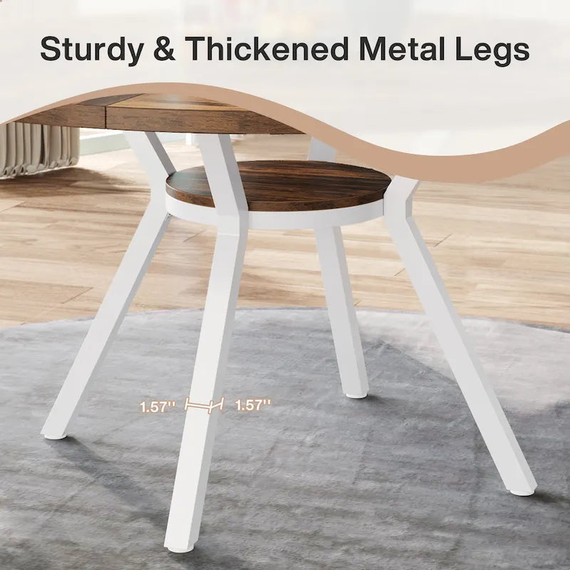47" Modern Round Dining Table for 4 to 6 - White